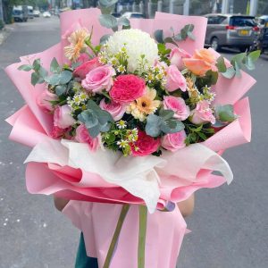 Bó Hoa Hồng Pastel Chúc Mừng Sinh Nhật - CM14
