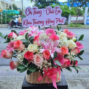 Giỏ Hoa Khai Trương Sang Trọng May Mắn - GH54