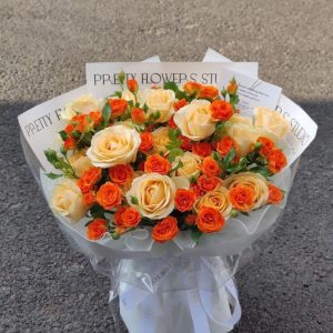 Bó Hoa Cam Gạch Phong Cách Hàn Quốc - CM72