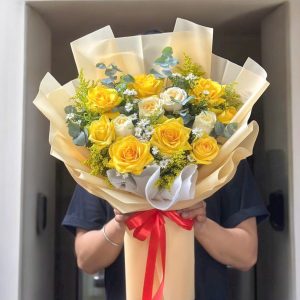 Bó Hoa Tone Vàng Chúc Mừng – CM165