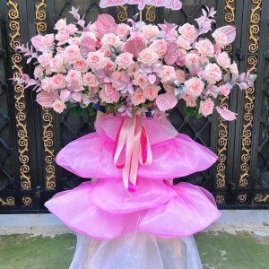 Kệ Hoa Khai Trương Tone Hồng Duyên Dáng - KH29