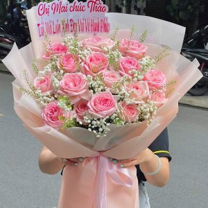 Bó Hoa Mây Hồng Ngọt Ngào - CM75