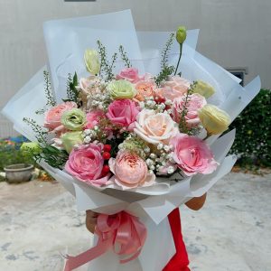 Bó Hoa Hồng Phấn Nàng Thơ  – CM200