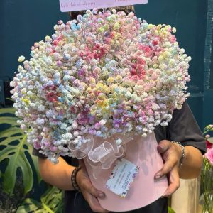 Giỏ Hoa BaBy Cầu Vồng May Mắn– GH129
