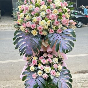 Kệ Hoa Chúc Mừng Tone Xanh Trang Nhã – KH63