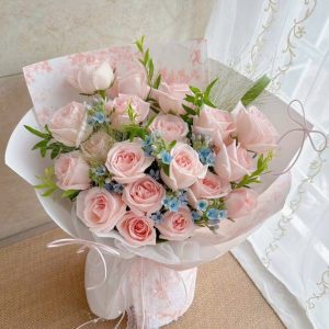 Bó Hoa Tone Hồng Pastel Vibe Hàn Quốc – CM208