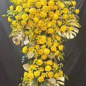 Kệ Hoa Chúc Mừng Tone Vàng Rực Rỡ – CM177
