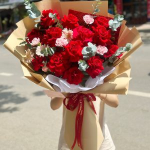 Bó Hoa Hồng Đỏ Đơn Giản Ngọt Ngào - CM38