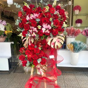 Kệ Hoa Chúc Mừng Tone Đỏ May Mắn – CM179