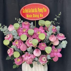 Giỏ Hoa Sen Hồng Tặng Kỉ Niệm – GH134