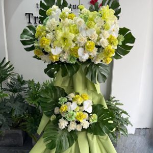 Kệ Hoa Khai Trương Tone Xanh Cao Cấp – CM154