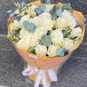 Bó Hoa Hồng Trắng Thanh Khiết – CM222