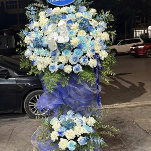 Kệ Hoa Chúc Mừng Tone Xanh Dương Cao Cấp – CM200