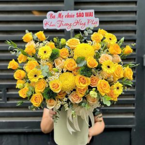 Giỏ Hoa Chúc Mừng Khai Trương May Mắn – GH131