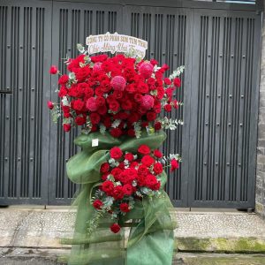 Kệ Hoa Chúc Mừng Khai Trương Tone Đỏ Sang Trọng – CM190