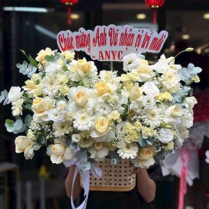 Giỏ Hoa Tone Vàng Ngọt Ngào – GH87