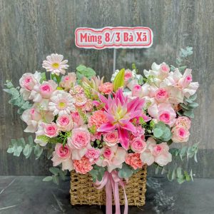 Giỏ Hoa Hoa Ly Xinh Đẹp Ấn Tượng – GH101