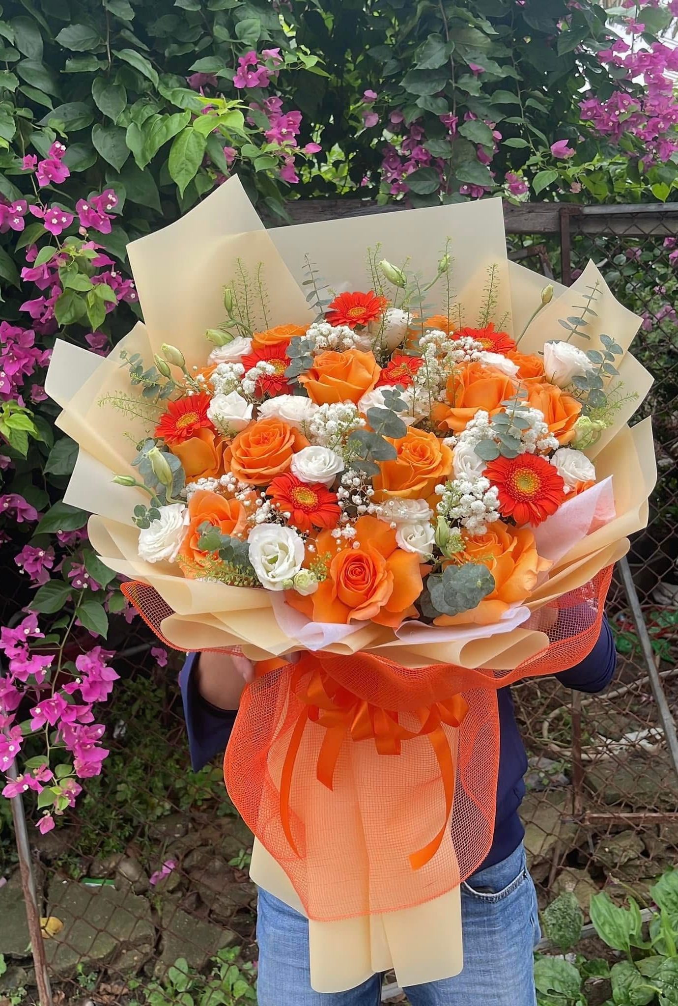 Bó Hoa Cam Gạch Lãng Mạn – CM165