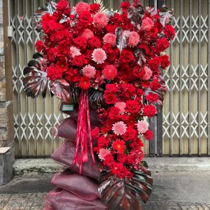 Kệ Hoa Chúc Mừng Tone Đỏ Cao Cấp – CM186
