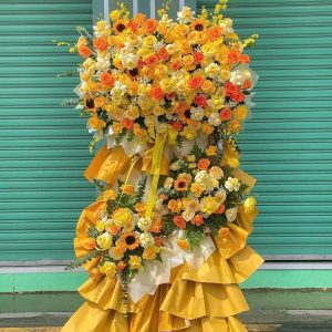 Kệ Hoa Khai Trương Tone Vàng Rực Rỡ – KH74