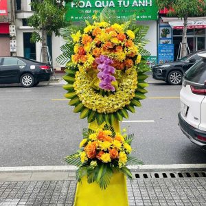 Kệ Hoa Tang Tone Vàng Hồ Điệp Tím Cao Cấp – HT140