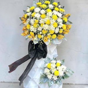 Kệ Hoa Tang Phối Nơ Đen Trang Nghiêm – HT142