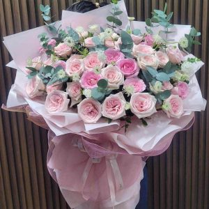 Bó Hoa Sinh Nhật Tone Hồng Pastel Nhẹ Nhàng - CM157